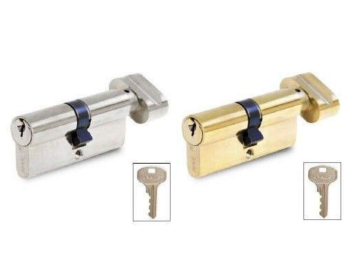 Цилиндр ШЛОСС DIN ключ/завертка (30+30) S60  хром / золото