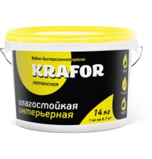 Краска ВД латексная интерьерная влагостойкая Krafor 3кг