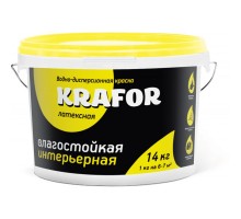 Краска ВД латексная интерьерная влагостойкая Krafor 6,5кг