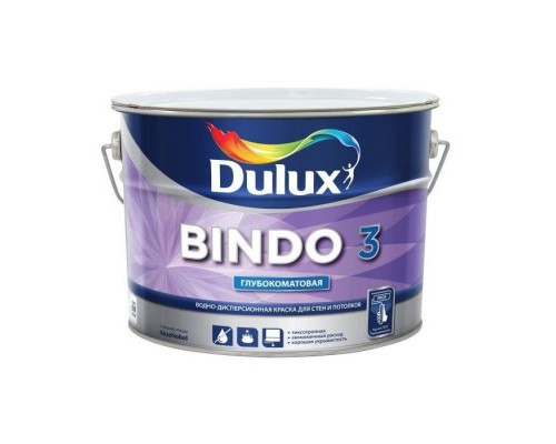 Краска латексная БИНДО 3 (4,5л) водоэмульсионная Dulux Bindo 3