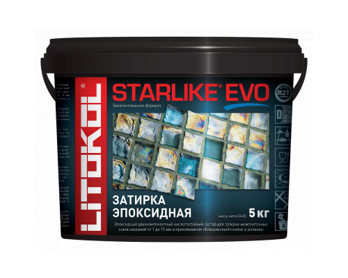 ЭПОКСИДНАЯ затирка ЛИТОКОЛ двухкомпонентная Starlike EVO 5кг Затирочная смесь на эпоксидной основе 5кг Cold Collection различного цвета