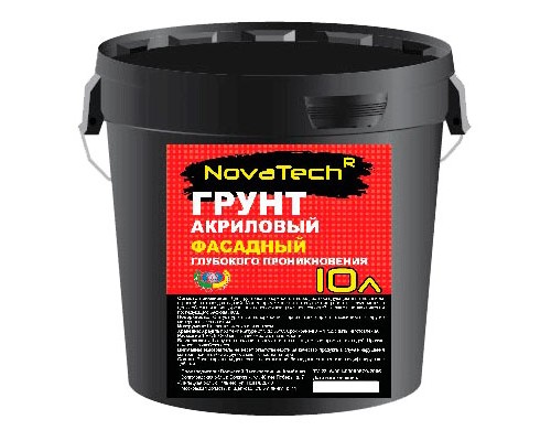 Грунт NovaTech акриловый Фасадный глубокого проникновения 10л
