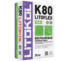 LitoFlex K80 ECO Беспылевая клеевая смесь Литофлекс К80 клей для ванных и душевых, клей для пола 25кг
