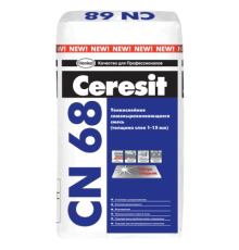 Самовыравнивающаяся смесь тонкослойная Ceresit CN 68 (25кг) слой 1-15мм