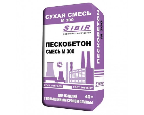 Пескобетон М300 Сибирь Sibir 40 кг ГОСТ