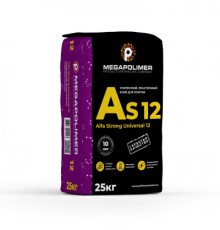 Клей Alfa Strong Universal 12 Усиленный, эластичный клей для плитки C1 T Megapolimer 25кг