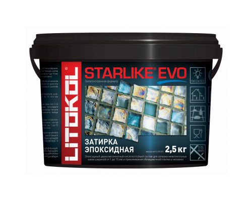 ЭПОКСИДНАЯ затирка ЛИТОКОЛ двухкомпонентная Starlike EVO GLAM 5кг Затирочная смесь на эпоксидной основе 5кг GLAM Collection различного цвета