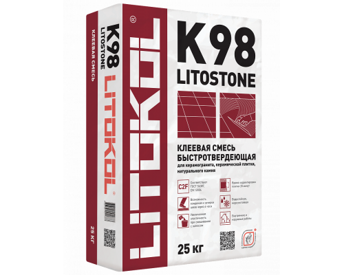 LitoStone K98 Морозостойкий клей для плитки 25кг для светлых сортов камня