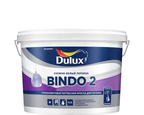 Краска латексная БИНДО 2 (9л) Dulux Bindo 2 Снежно-белый потолок