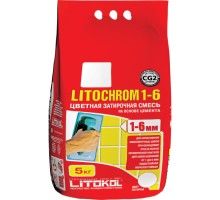 Затирочная смесь LITOCHROM 1-6 для межплиточных швов шириной от 1 до 6 мм различного цвета  5кг